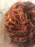 Jack O Lantern, orange overdyed 50 yards handspun yarn