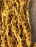 Honey Mustard Lincoln wool locks yarn, 20 yards