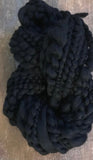 Serpentine yarn 40 yards wavy black merino art yarn