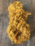 Honey Mustard Lincoln wool locks yarn, 50 yards