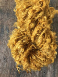 Honey Mustard Lincoln wool locks yarn, 50 yards