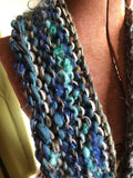 Blue Skies Ahead, handknit scarf