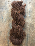 Natural auburn alpaca handspun yarn, 50 yards