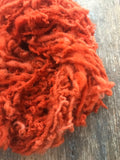 Pumpkin Orange handspun corriedale yarn, 50 yards corriedale wool