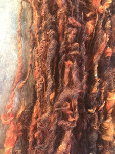 Jack O Lantern, orange overdyed 20 yards handspun yarn