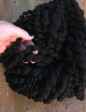 Serpentine yarn 40 yards wavy black merino art yarn