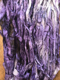 Logwood naturally dyed sari silk yarn, 60 yards