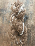 Natural tan alpaca handspun yarn, 50 yards