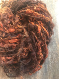 Jack O Lantern, orange overdyed 50 yards handspun yarn