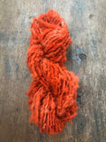 Pumpkin Orange handspun corriedale yarn, 50 yards corriedale wool