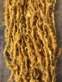 Honey Mustard Lincoln wool locks yarn, 20 yards