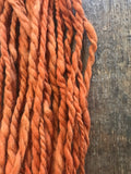 Orange alpaca yarn, 20 yards handspun bulky two ply